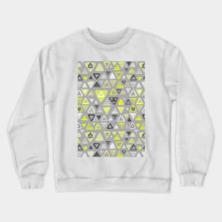 Summer Yellow Triangles on Grey Crewneck Sweatshirt